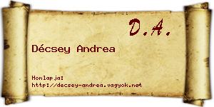 Décsey Andrea névjegykártya
