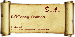 Décsey Andrea névjegykártya