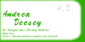 andrea decsey business card